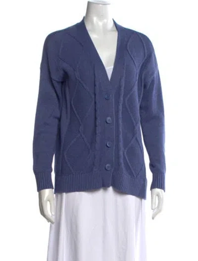 Pre-owned L'agence V-neck Sweater In Blue