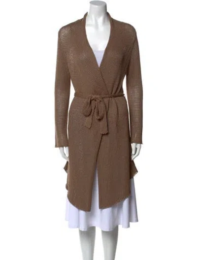 Pre-owned L'agence V-neck Sweater In Brown