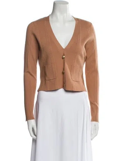 Pre-owned L'agence V-neck Sweater In Brown