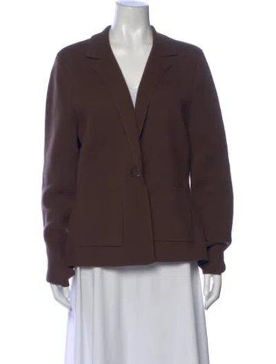 Pre-owned L'agence V-neck Sweater In Brown