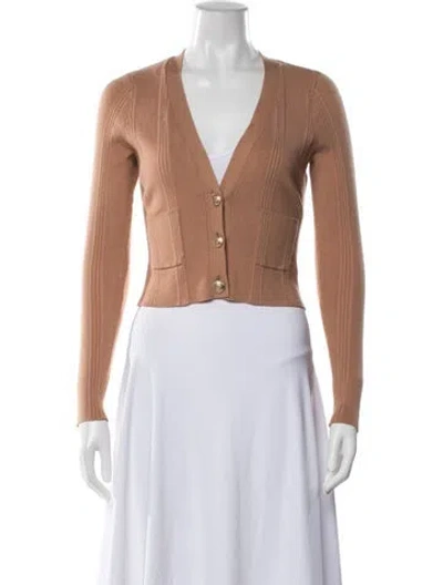 Pre-owned L'agence V-neck Sweater In Brown