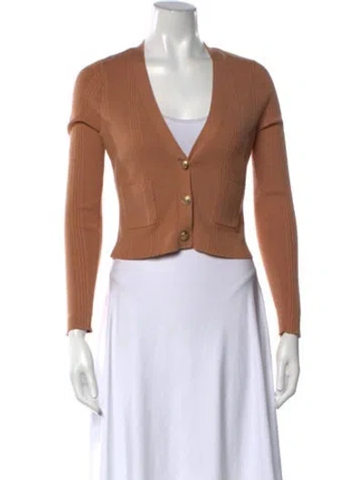 Pre-owned L'agence V-neck Sweater In Brown