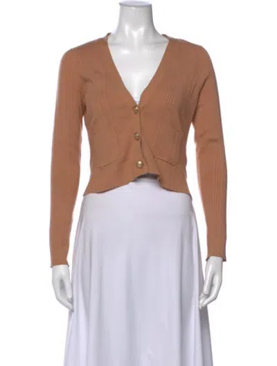 Pre-owned L'agence V-neck Sweater In Brown