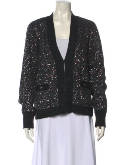 Pre-owned L'agence V-neck Sweater In Gray