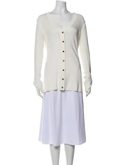 Pre-owned L'agence V-neck Sweater In Gray