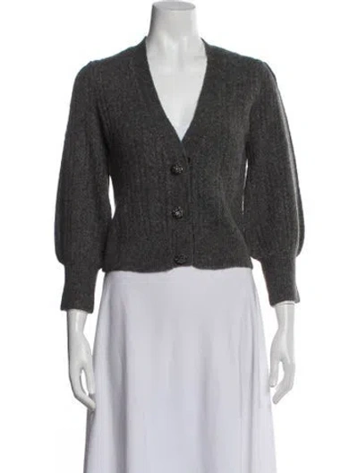 Pre-owned L'agence V-neck Sweater In Gray