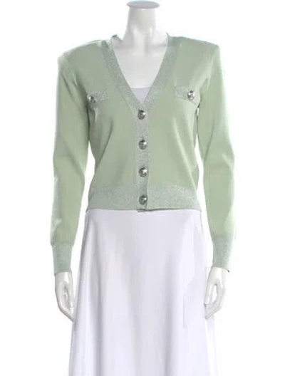 Pre-owned L'agence V-neck Sweater In Green
