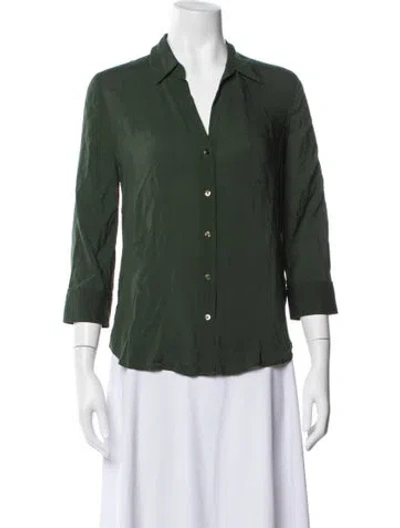 Pre-owned L'agence V-neck Sweater In Green