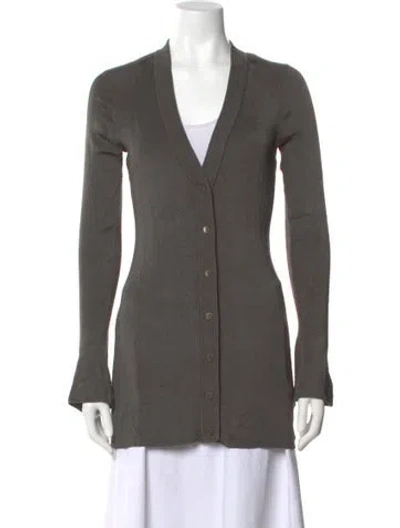 Pre-owned L'agence V-neck Sweater In Grey