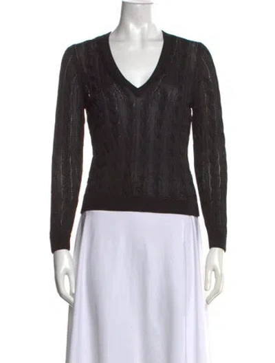 Pre-owned L'agence V-neck Sweater In Multicolor
