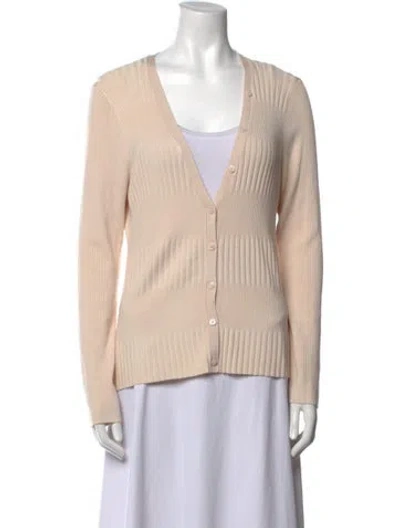 Pre-owned L'agence V-neck Sweater In Neutral