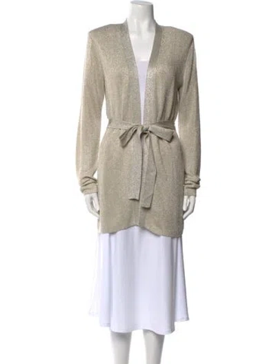 Pre-owned L'agence V-neck Sweater In Neutral