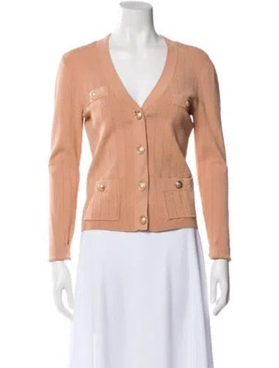 Pre-owned L'agence V-neck Sweater In Neutral