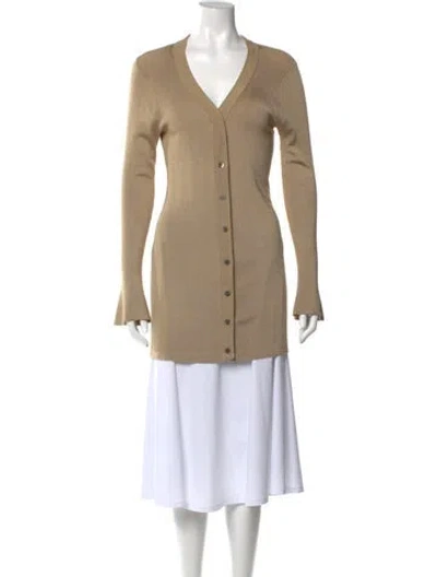 Pre-owned L'agence V-neck Sweater In Neutral