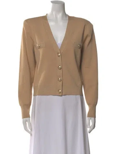 Pre-owned L'agence V-neck Sweater In Neutral