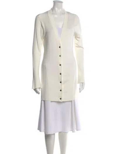 Pre-owned L'agence V-neck Sweater In Neutral