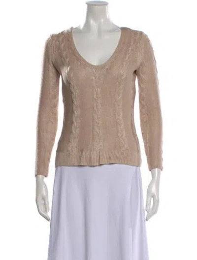 Pre-owned L'agence V-neck Sweater In Neutral