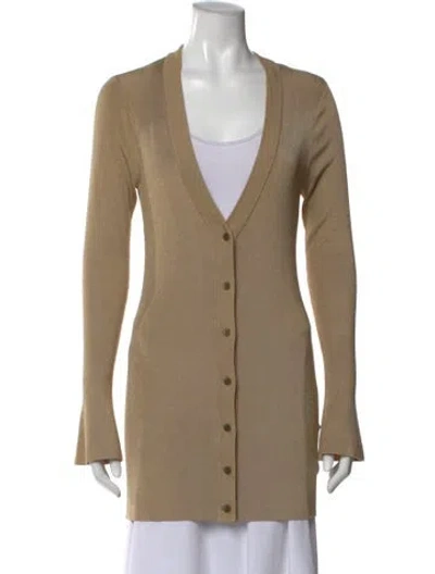 Pre-owned L'agence V-neck Sweater In Neutral