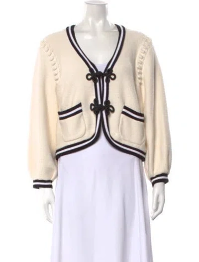 Pre-owned L'agence V-neck Sweater In Neutral