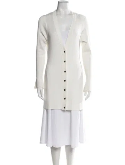 Pre-owned L'agence V-neck Sweater In Neutral