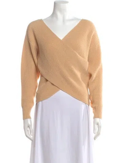 Pre-owned L'agence V-neck Sweater In Neutral