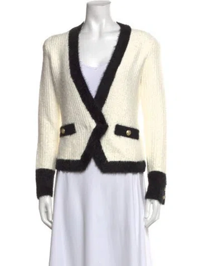 Pre-owned L'agence V-neck Sweater In Neutral