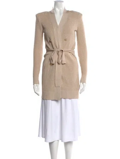 Pre-owned L'agence V-neck Sweater In Neutral