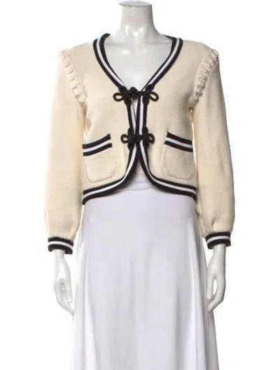 Pre-owned L'agence V-neck Sweater In Neutral