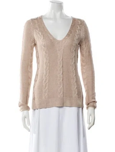 Pre-owned L'agence V-neck Sweater In Neutrals