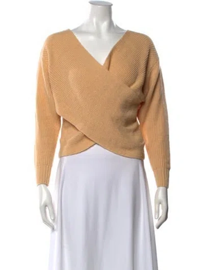 Pre-owned L'agence V-neck Sweater In Neutrals
