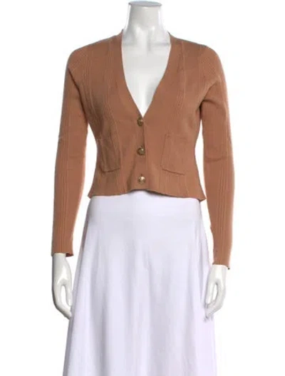 Pre-owned L'agence V-neck Sweater In Neutrals