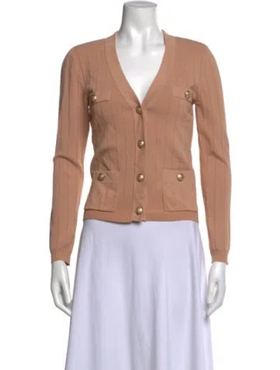 Pre-owned L'agence V-neck Sweater In Neutrals