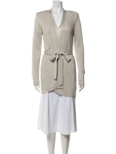 Pre-owned L'agence V-neck Sweater In Neutrals