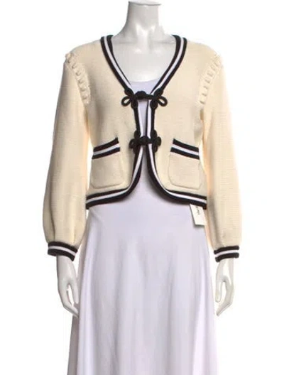 Pre-owned L'agence V-neck Sweater In Neutrals