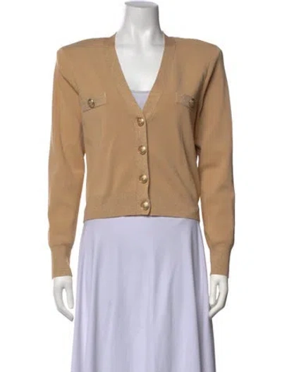 Pre-owned L'agence V-neck Sweater In Neutrals