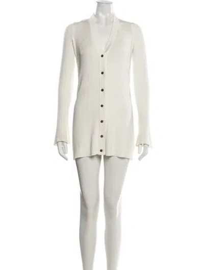 Pre-owned L'agence V-neck Sweater In Neutrals