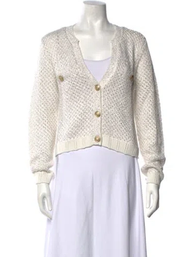 Pre-owned L'agence V-neck Sweater In Neutrals