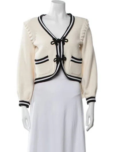 Pre-owned L'agence V-neck Sweater In Neutrals