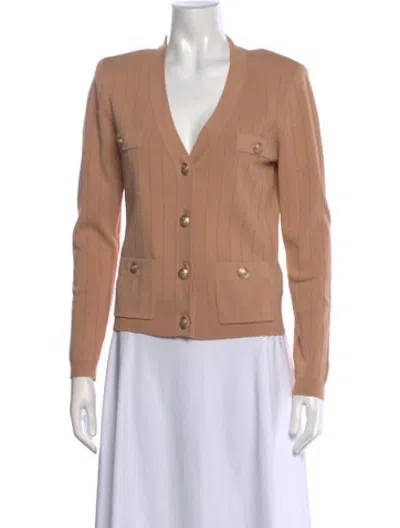 Pre-owned L'agence V-neck Sweater In Neutrals
