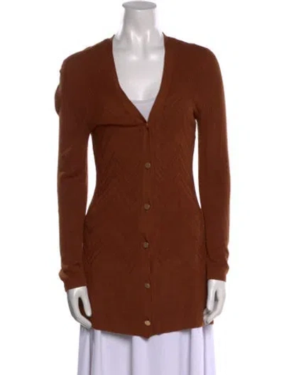 Pre-owned L'agence V-neck Sweater In Orange