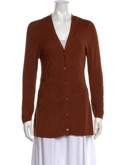 Pre-owned L'agence V-neck Sweater In Orange