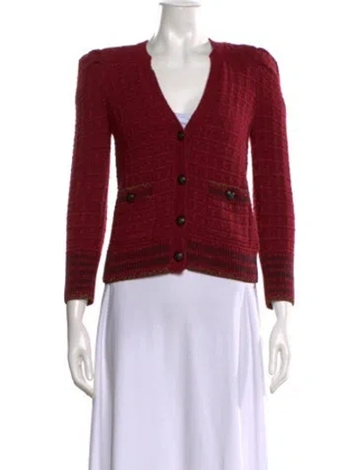 Pre-owned L'agence V-neck Sweater In Pink