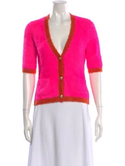 Pre-owned L'agence V-neck Sweater In Pink