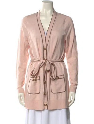 Pre-owned L'agence V-neck Sweater In Pink