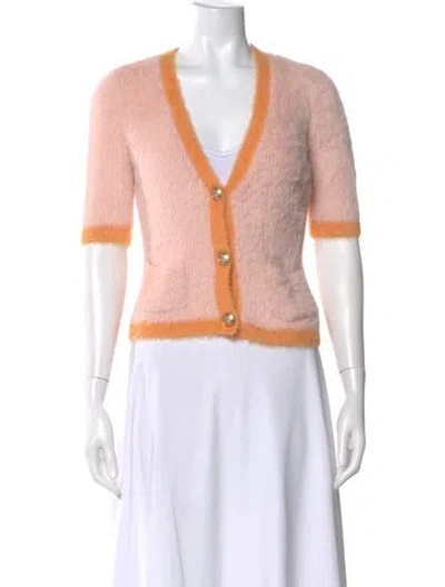 Pre-owned L'agence V-neck Sweater In Pink