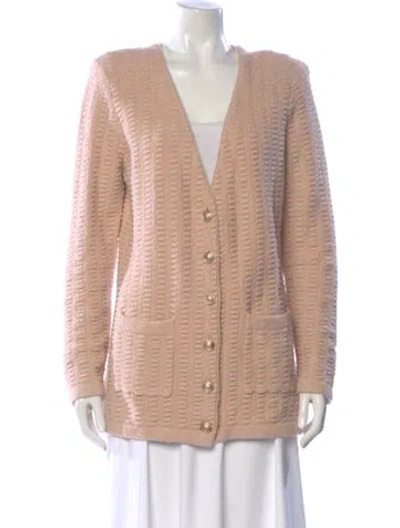 Pre-owned L'agence V-neck Sweater In Pink