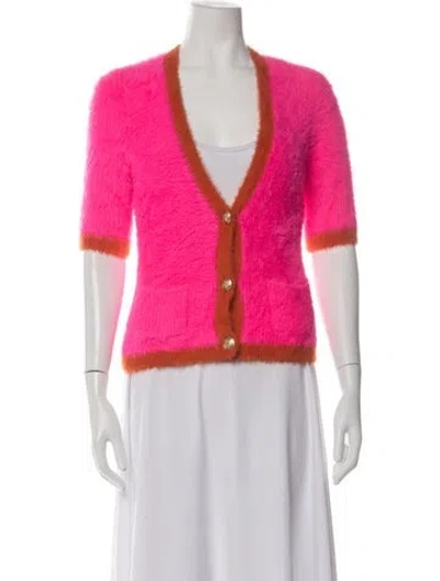 Pre-owned L'agence V-neck Sweater In Pink