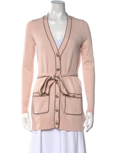 Pre-owned L'agence V-neck Sweater In Pink