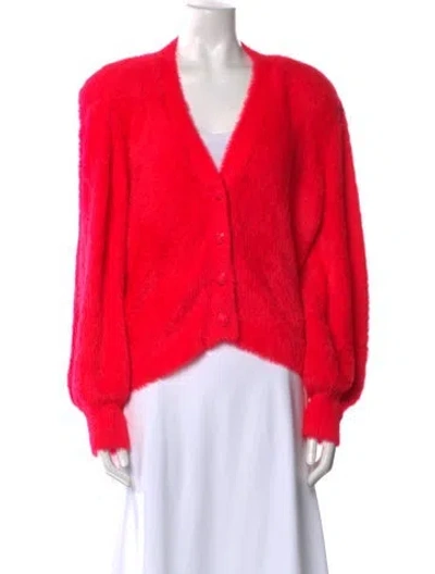 Pre-owned L'agence V-neck Sweater In Red
