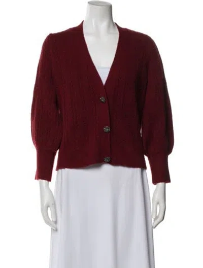 Pre-owned L'agence V-neck Sweater In Red